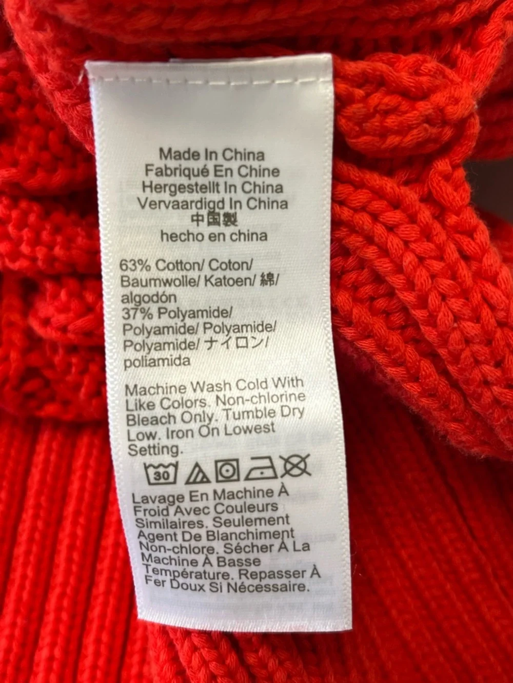 J. Crew Women's Cotton Blend Cable Knit‎ Side Slit Crewneck Sweater Size S/M Red